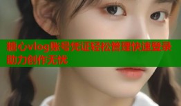 糖心vlog账号凭证轻松管理快速登录助力创作无忧